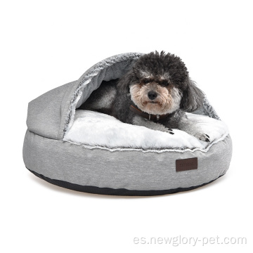 Cama de perro de gato de mascota redonda de peluche suave suave